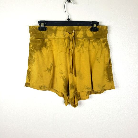 Women's Joy Lab Yellow Mustard Tie Dye Super Soft Drawstring Shorts Size Medium - Picture 1 of 9
